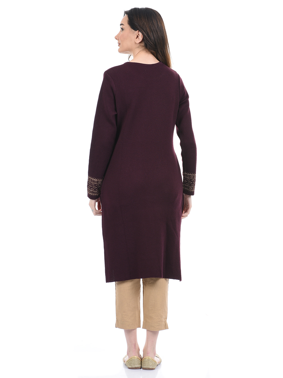 American Eye Women Casual Wear Burgundy Kurta